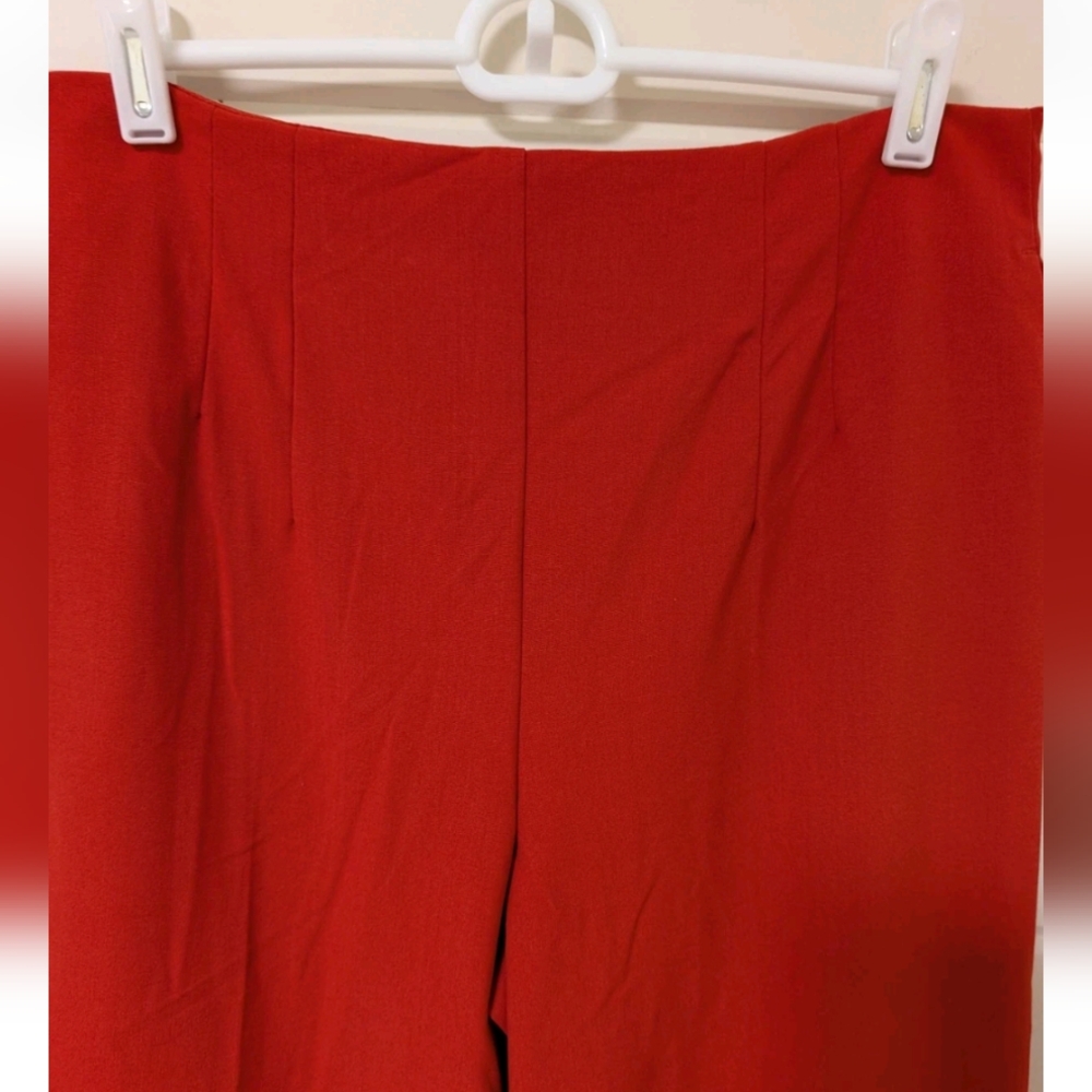 Nicole Miller Red Wide Leg Pants Size Medium - Picture 2 of 8